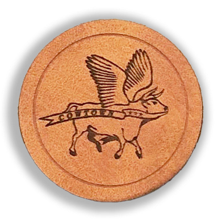 Round Faux Leather Patches