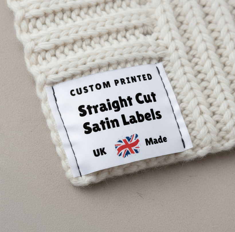 Straight Cut Printed Satin Labels