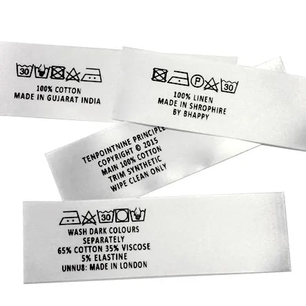 Printed Satin Care Labels (Horizontal)