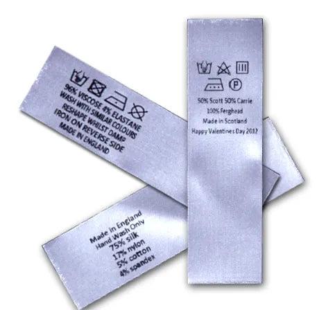 Printed Satin Care Labels (Horizontal)