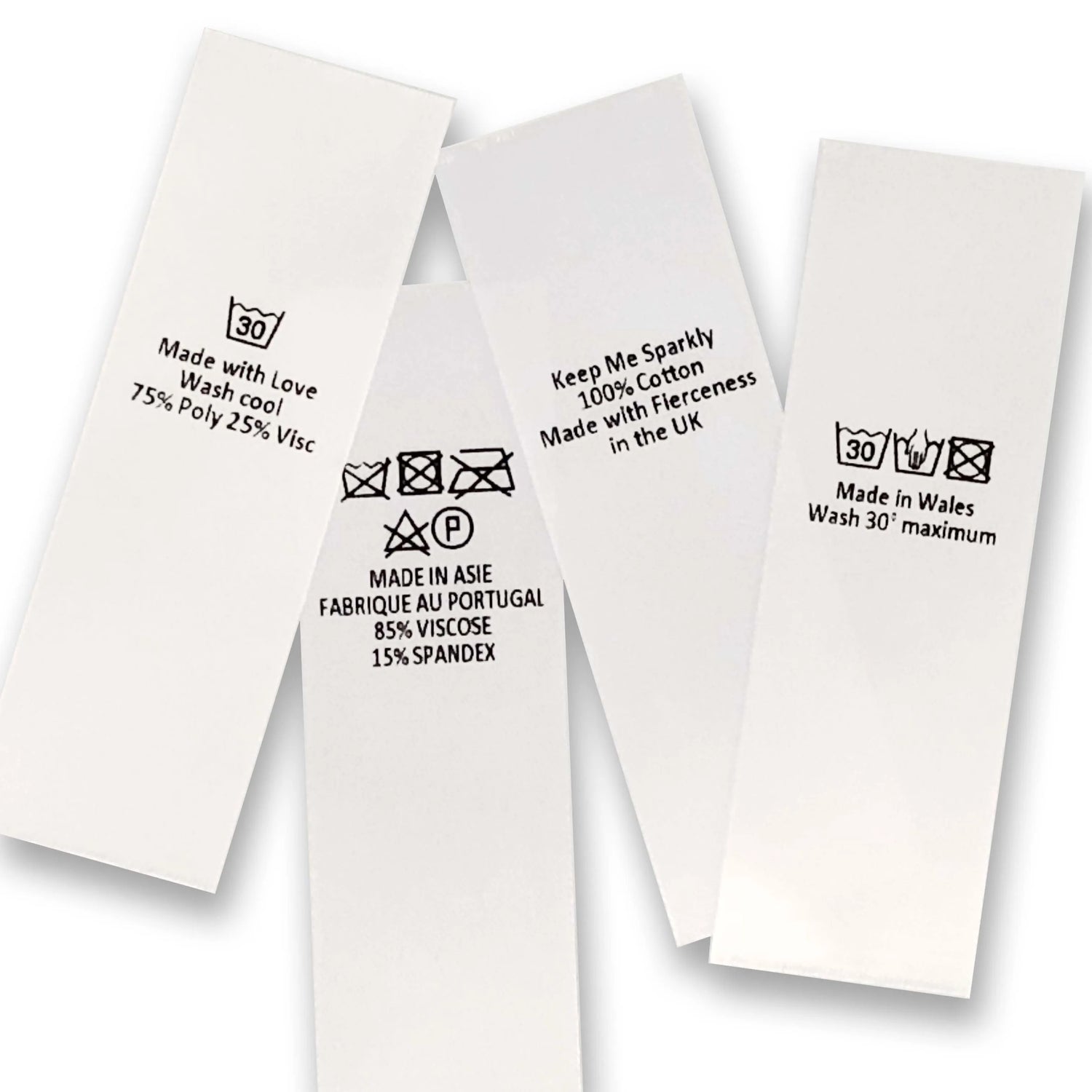 Printed Satin Care Labels (Vertical)
