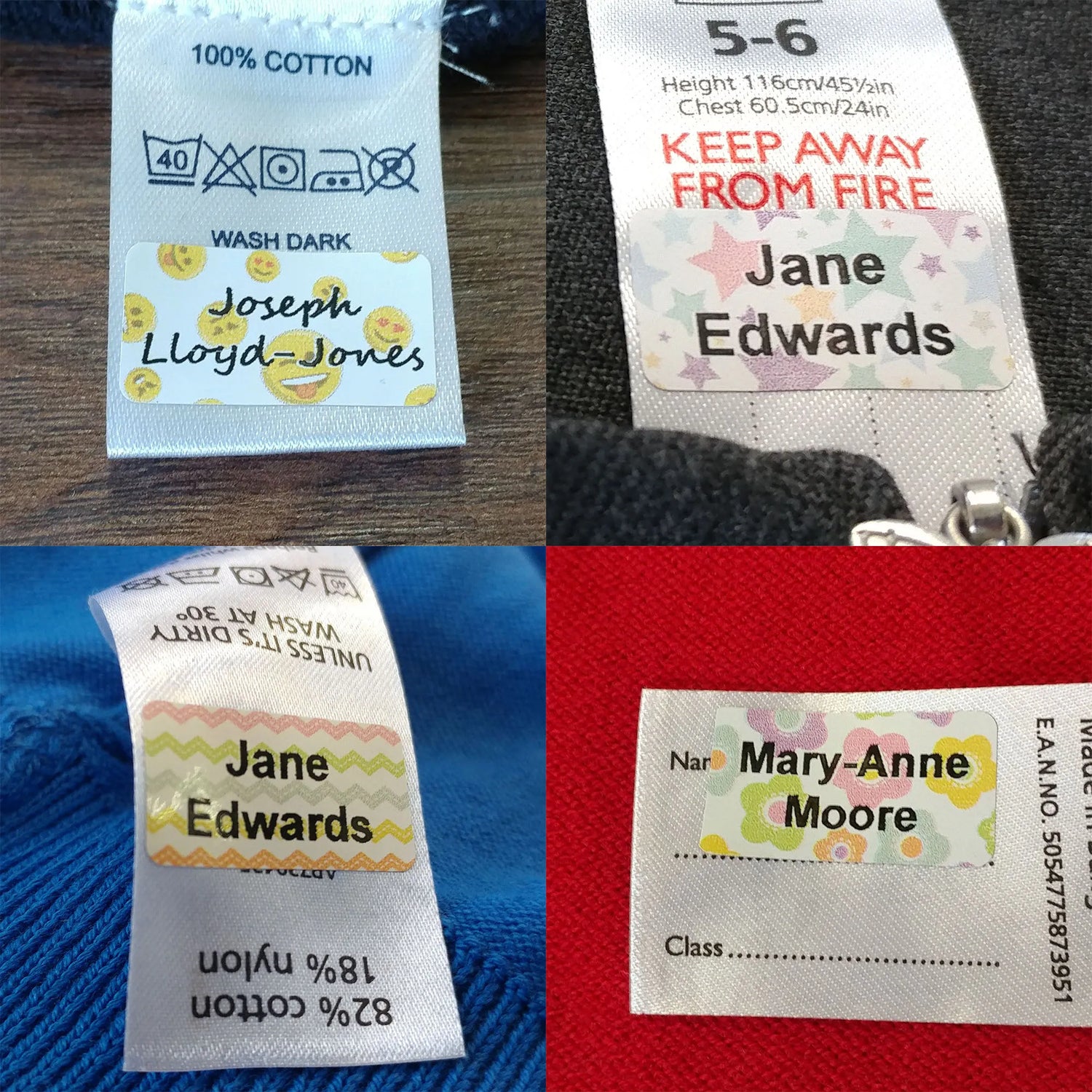Funky Just-Stick Name Labels
